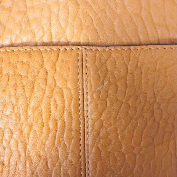 Vince Camuto Eliza Pebbled Lamb Leather Tote Shoulder Bag Ochre/Gold Large FLAWS - Picture 9 of 16